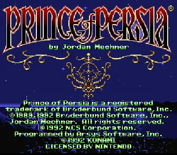 Prince of Persia (Japan) screen shot title